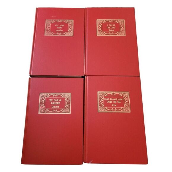 Worlds Greatest Literature Fountain Press 1965 Hardback Red Gold Gilted 4 Books - Picture 4 of 8